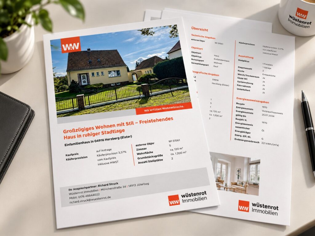 Professionell gestaltetes Immobilien-Exposé von Wüstenrot Immobilien